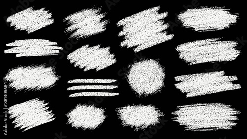 Collection of white brush strokes.