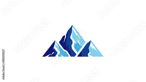 Blue Mountains Peaks Illustration Design.