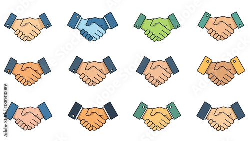 Handshake business partnership agreement.