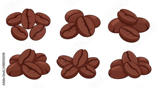 Roasted brown coffee beans closeup.