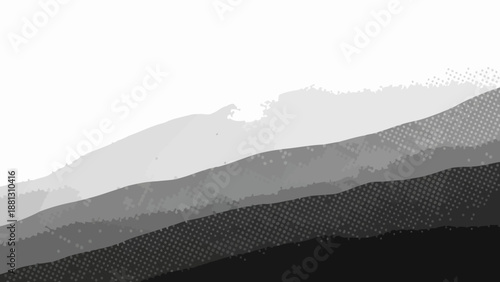 Mountain range with layered hills.