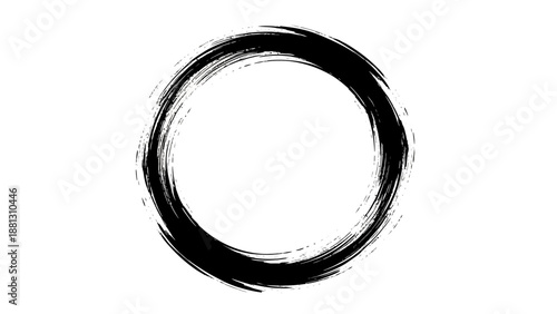 Black circle brush stroke art.