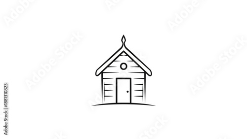 Simple line drawing of a house.