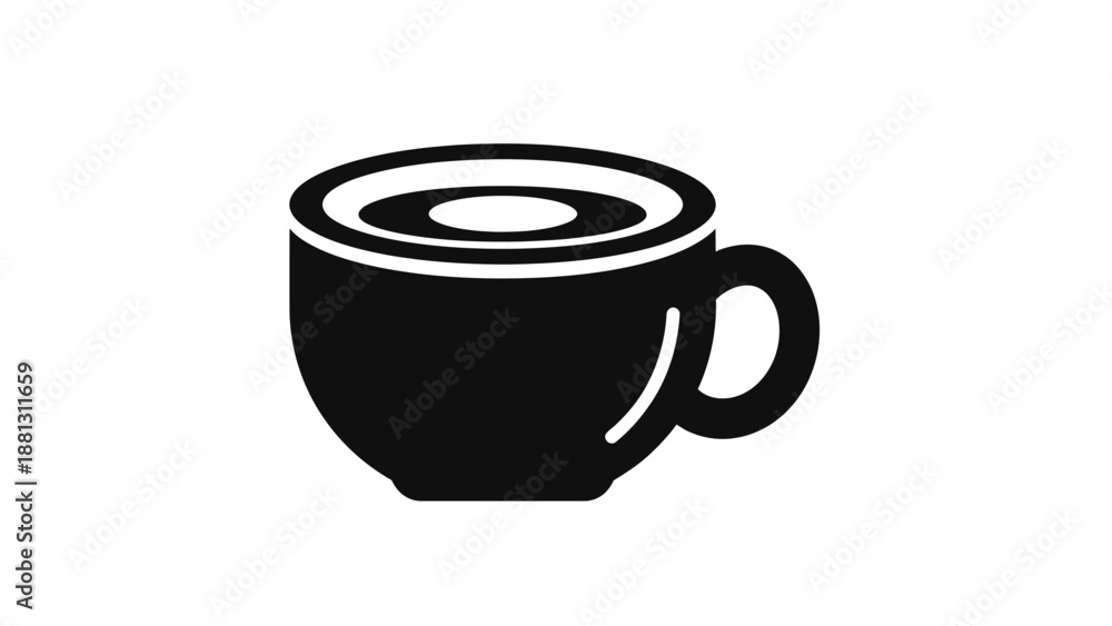 Obraz premium Black coffee cup with handle.