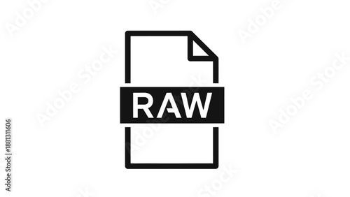 Raw File Document Icon Symbol.