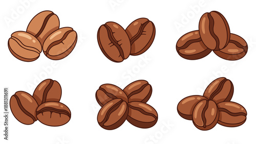 Roasted coffee beans on display.