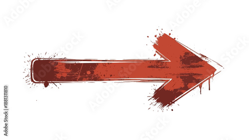 Red Arrow Sign Pointing Right Direction.