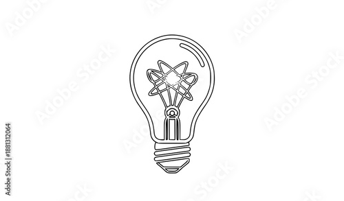 Creative light bulb outline icon vector for problem solving thinking idea and innovation concept