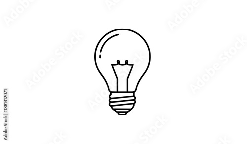 Minimal light bulb line icon vector representing idea creativity innovation and smart solution concept