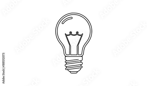 Modern electric light bulb line icon vector for idea inspiration thinking and business solution concept