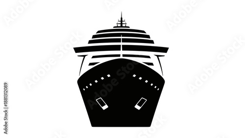 Large Cruise Ship Front View.