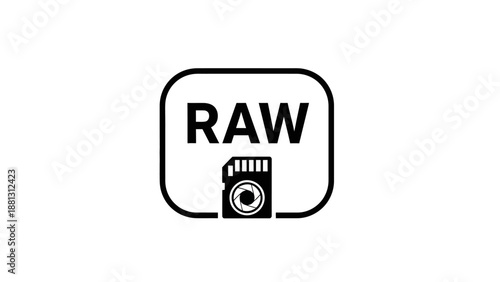 Raw camera icon with text.