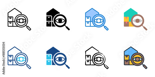 Supply Chain Visibility icons set multiple style collection. Editable stroke 
