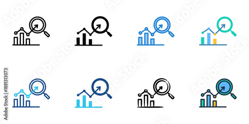 Purchase Forecasting icons set multiple style collection. Editable stroke 
