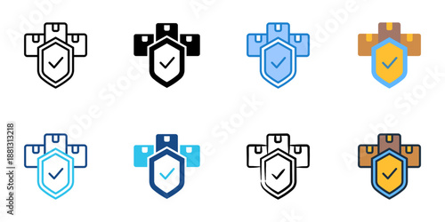 Procurement Policy icons set multiple style collection. Editable stroke 
