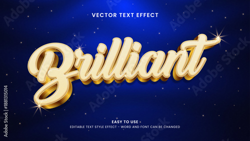brilliant editable text effect 3d vector