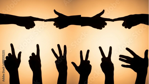 Shadow Puppets Showcasing Human Hands Gesturing and Counting.