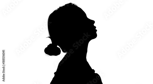 black silhouette of a woman on white background