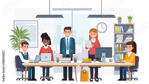 Group of Business Professionals Working Together.