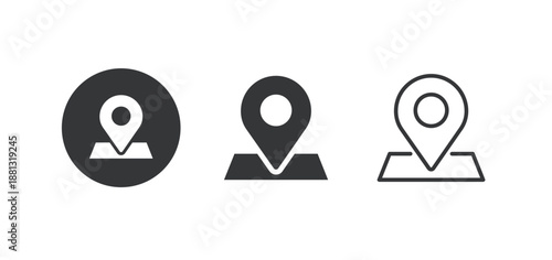 Map pin icon. Multi series icon. Perfect pixel isolated on white background. Vector illustration