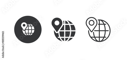 Geolocation icon. Multi series icon. Perfect pixel isolated on white background. Vector illustration