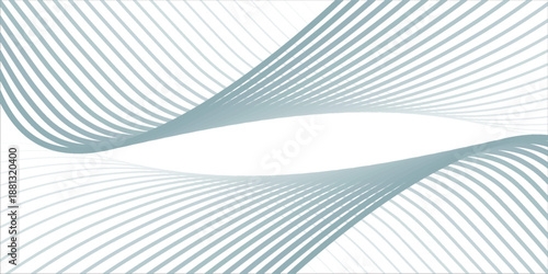 Abstract smooth wave on a white background. Dynamic sound wave flowing wave lines