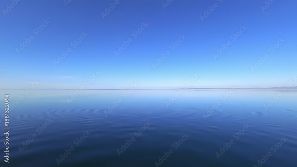 Fototapeta premium mistreat. A perfectly flat lake mirroring the sky with a seamless horizon. travel magazines, destination branding, designed for outdoor magazines and nature guides and travel destination branding.