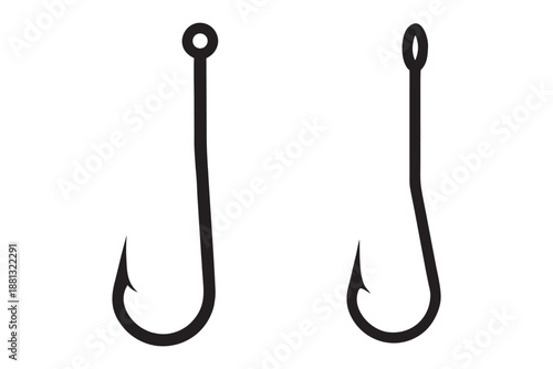 fish hook icon vector, fishing hook silhouette vector