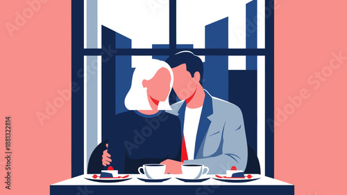 Couple sharing a romantic moment over coffee