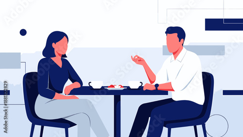 Business people discussing at a table