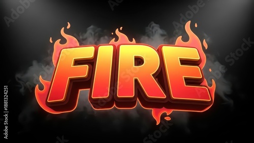 Fiery Text Effect with Smoke and Flames on a Dark Background.