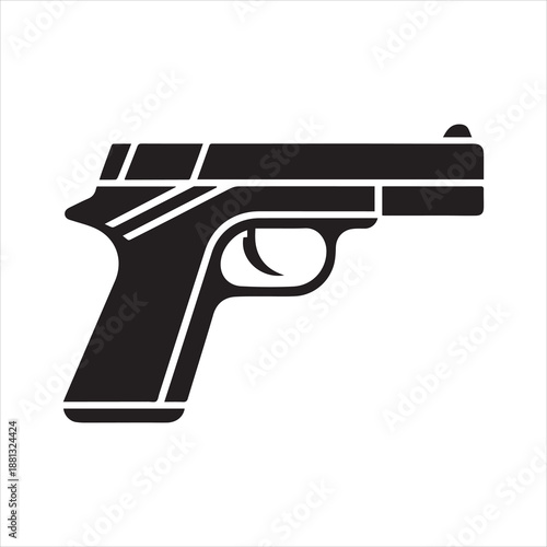 Handgun Icon Vector Illustration