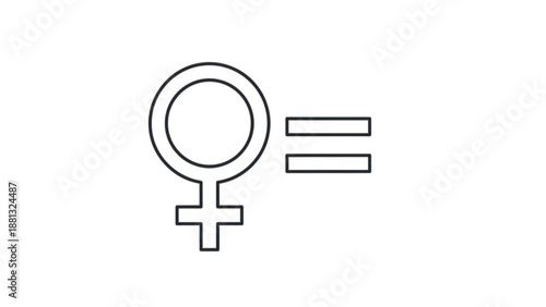 Female gender symbol equal sign equality feminism concept icon