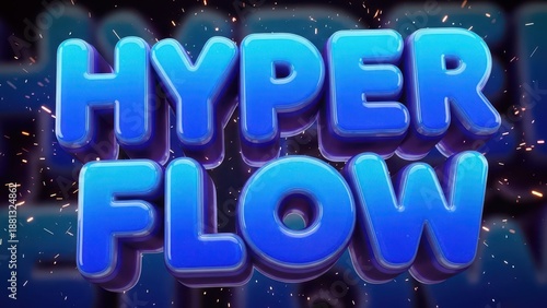 Hyper Flow Blue Text Effect with Dynamic Lighting and Particle Accents.