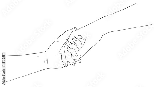 Hands forming a heart shape isolated on white background, Vector