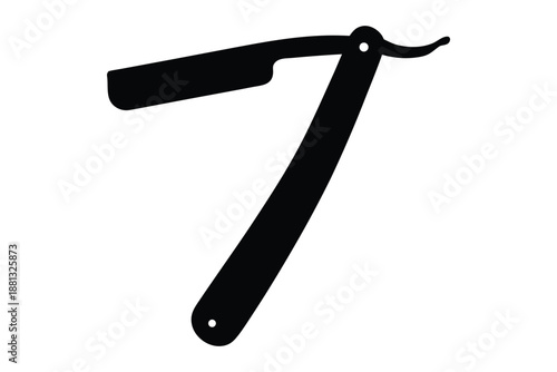 Razor blade icon vector, Straight razor silhouette vector