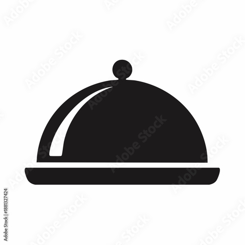 Elegant serving dome silhouette for restaurant or catering menu design element