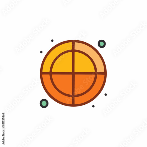 Round Target with Crosshairs Flat Vector Graphic