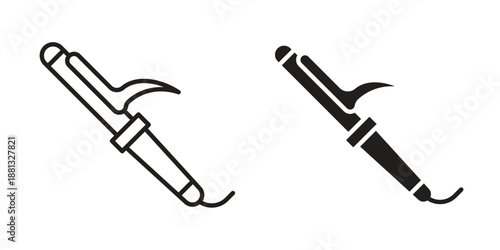 Hair curler icons for web developers and designers,