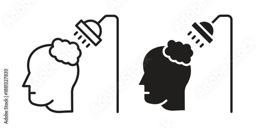 Hair washing icons for web developers and designers,