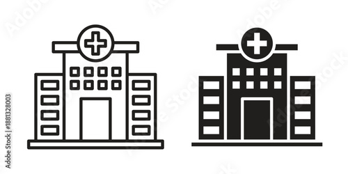 Hospital icons for web developers and designers,
