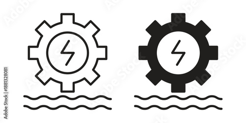 Hydraulic energy icons for web developers and designers,