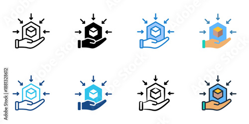 Procurement Outsourcing icons set multiple style collection. Editable stroke 
