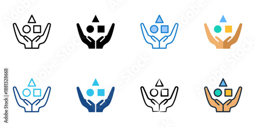 Category Management icons set multiple style collection. Editable stroke 
