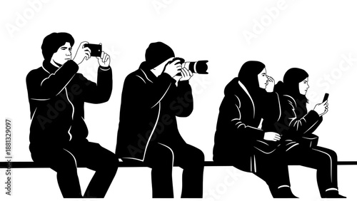 silhouettes of business people vector