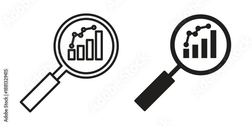 Market research icons for web developers and designers,