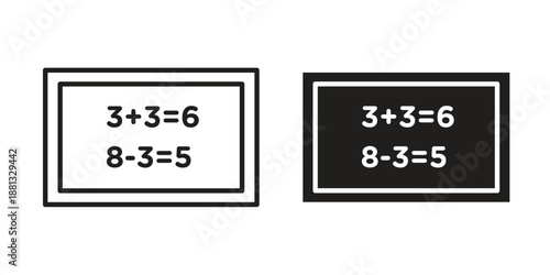 Math class icons for web developers and designers,