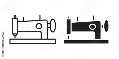 Old sewing machine icons for web developers and designers,