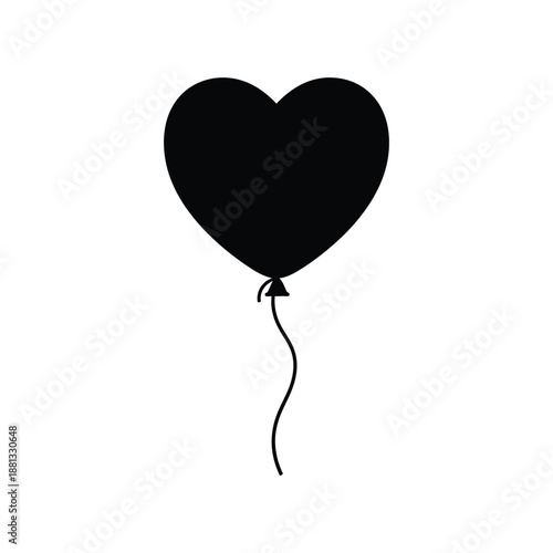 Heart shaped balloon icon symbolizing love celebration and romantic emotion
