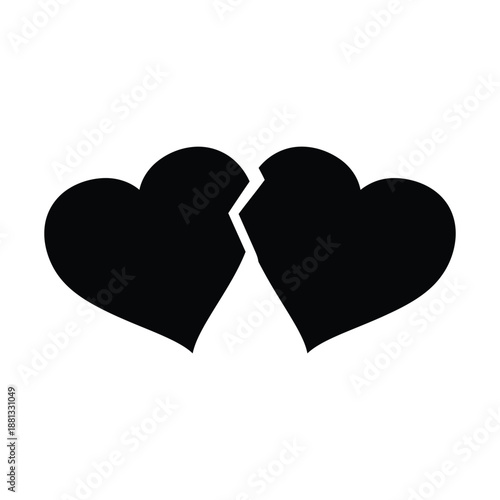 Broken heart icon symbolizing heartbreak emotional pain separation and lost love